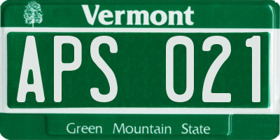 VT license plate APS021