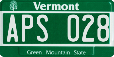 VT license plate APS028