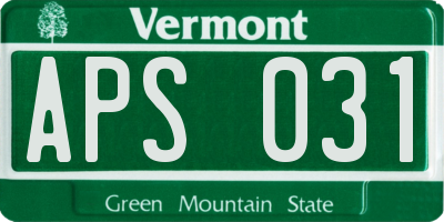 VT license plate APS031