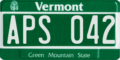 VT license plate APS042