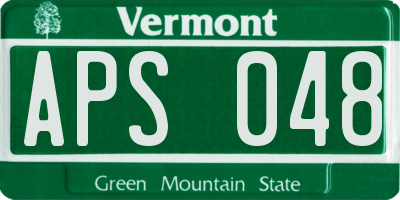VT license plate APS048