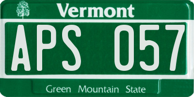 VT license plate APS057