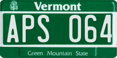VT license plate APS064