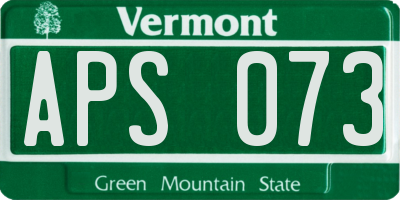 VT license plate APS073