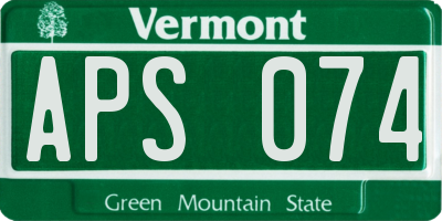 VT license plate APS074