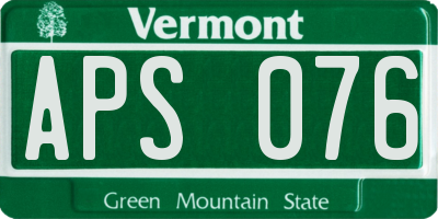 VT license plate APS076