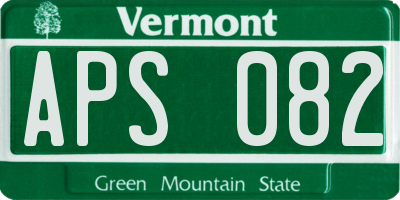VT license plate APS082