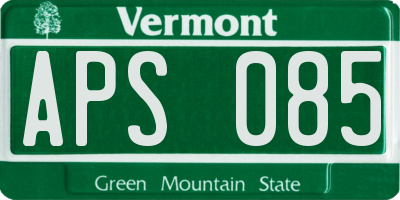VT license plate APS085