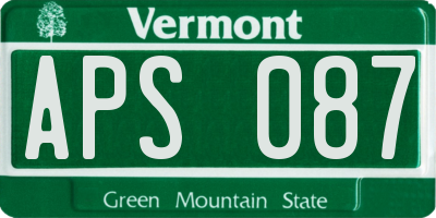 VT license plate APS087