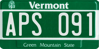 VT license plate APS091