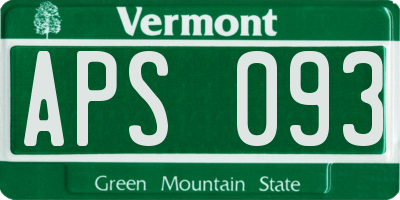 VT license plate APS093