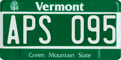 VT license plate APS095