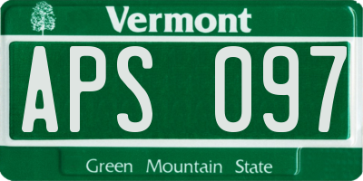 VT license plate APS097