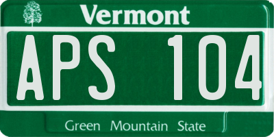 VT license plate APS104