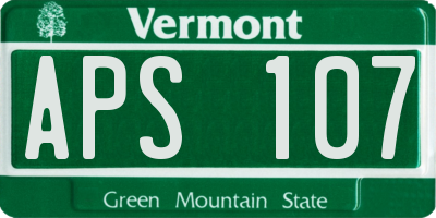 VT license plate APS107