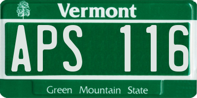 VT license plate APS116