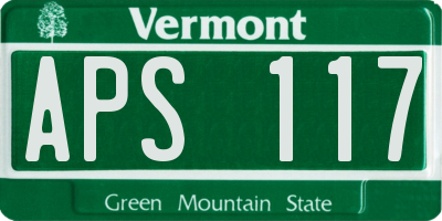 VT license plate APS117