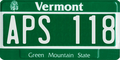 VT license plate APS118