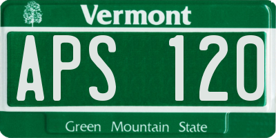 VT license plate APS120