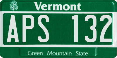VT license plate APS132