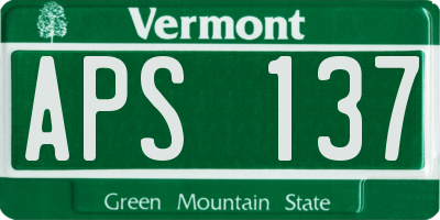 VT license plate APS137