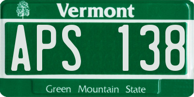 VT license plate APS138
