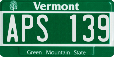 VT license plate APS139