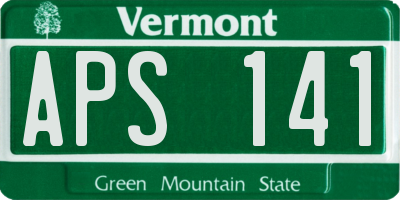 VT license plate APS141