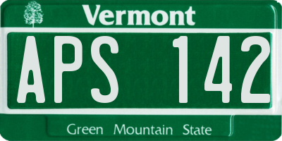 VT license plate APS142