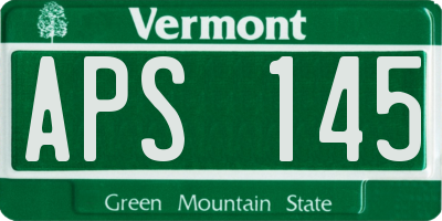 VT license plate APS145