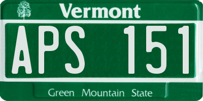 VT license plate APS151