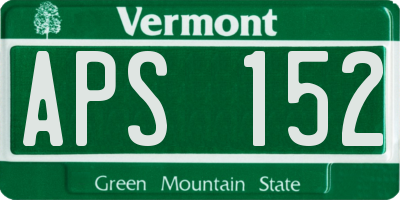 VT license plate APS152