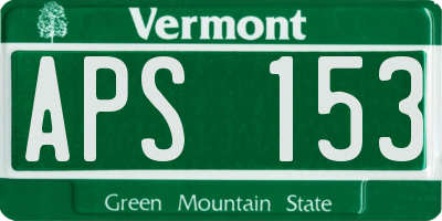 VT license plate APS153