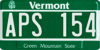 VT license plate APS154