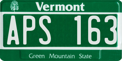 VT license plate APS163