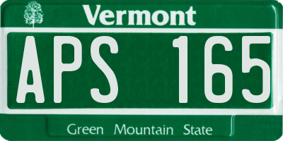 VT license plate APS165