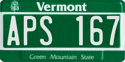 VT license plate APS167