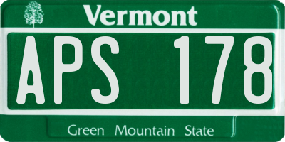 VT license plate APS178