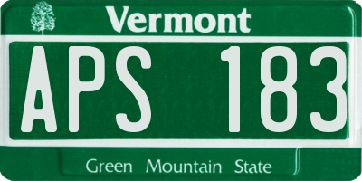 VT license plate APS183