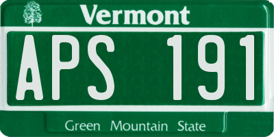 VT license plate APS191