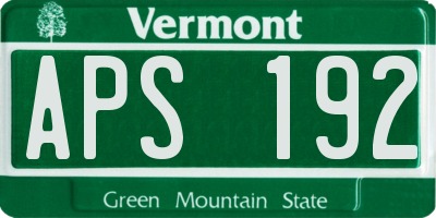 VT license plate APS192