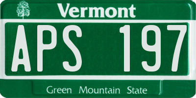 VT license plate APS197