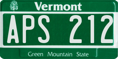 VT license plate APS212