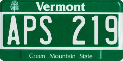 VT license plate APS219