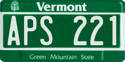 VT license plate APS221