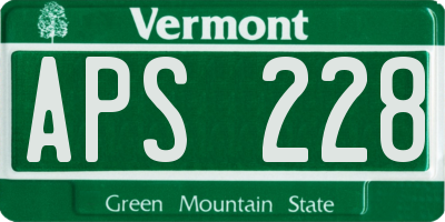 VT license plate APS228