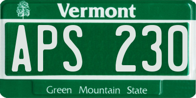 VT license plate APS230