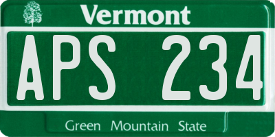 VT license plate APS234