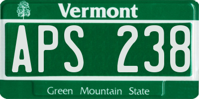 VT license plate APS238
