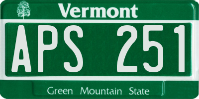 VT license plate APS251